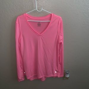 Semi fitted neon pink long sleeve